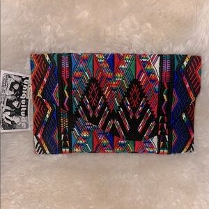Unique Batik Handmade Embroidered Geometric Clutch